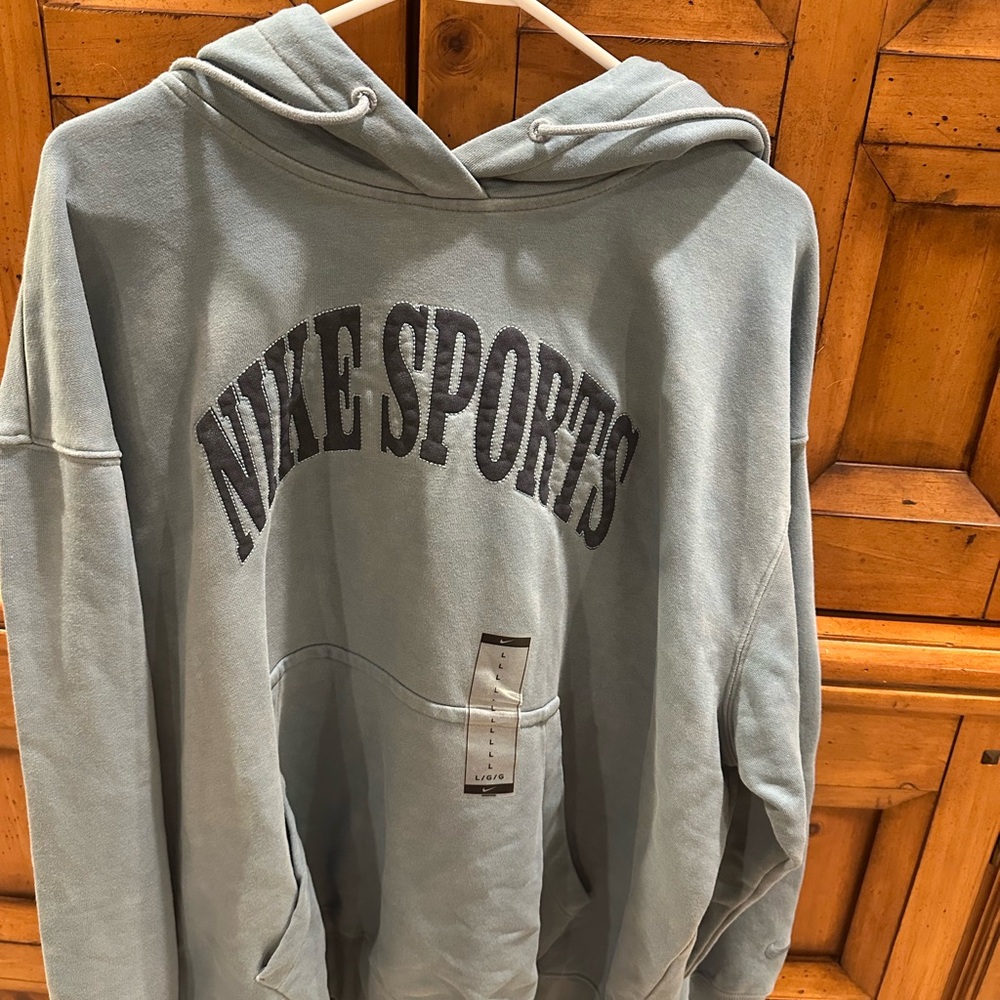 Nike Sports Hoodie in Light Gray/blue